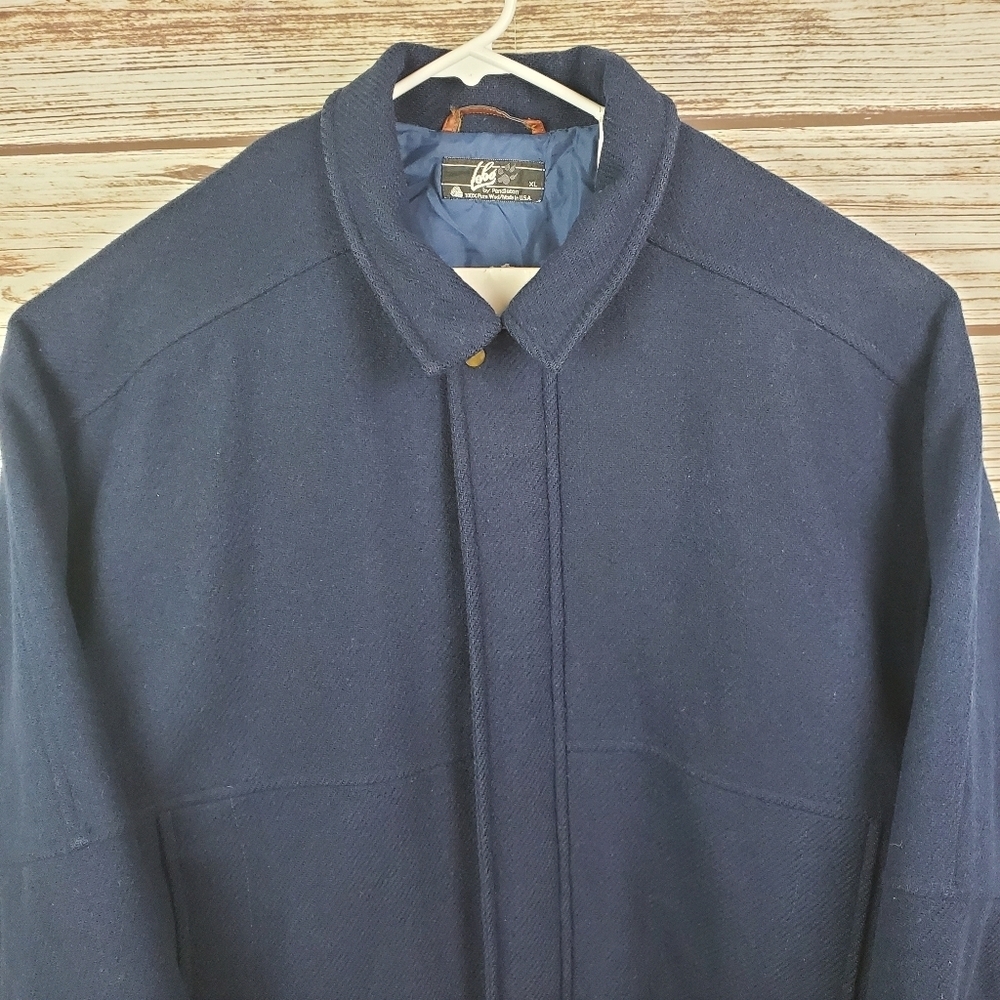 Lobo By Pendleton Mens XL Wool Jacket Navy Blue Bomber Jacket USA Thinsulate - Picture 2 of 12